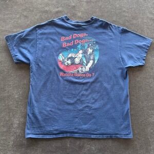 Vintage 1999 Big Dogs Bad Dogs Watcha Gonna Do Cops Parody T-Shirt Navy Blue XL
